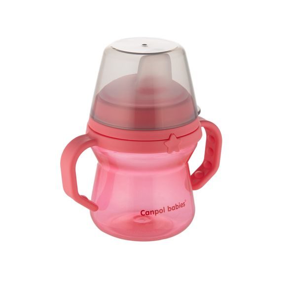 CANPOL BABIES HRNEČEK SE SILIKONOVÝM PÍTKEM FIRSTCUP 150ML RŮŽOVÝ - DĚTSKÉ HRNEČKY - KRMENÍ