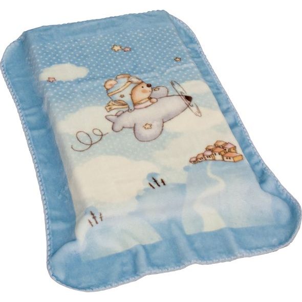 SCARLETT ŠPANĚLSKÁ DEKA 6378 MODRÁ 80X110CM - DĚTSKÉ DEKY PRO MIMINKA - SPINKÁNÍ