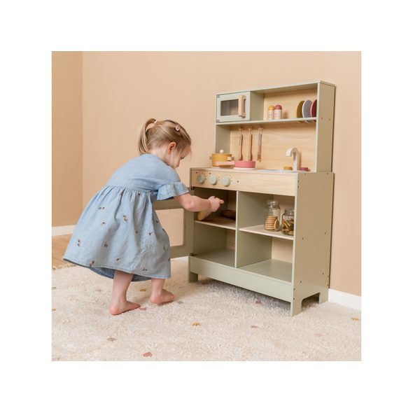 LITTLE DUTCH KUCHYŇKA DŘEVĚNÁ MINT S MIKROVLNKOU - JAKO MAMINKA - PRO DĚTI
