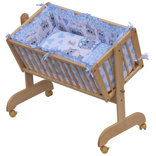 SCARLETT SOUPRAVA DO KOLÉBKY SCARLETT PUPIS MODRÁ - POVLEČENÍ DO POSTÝLKY - SPINKÁNÍ
