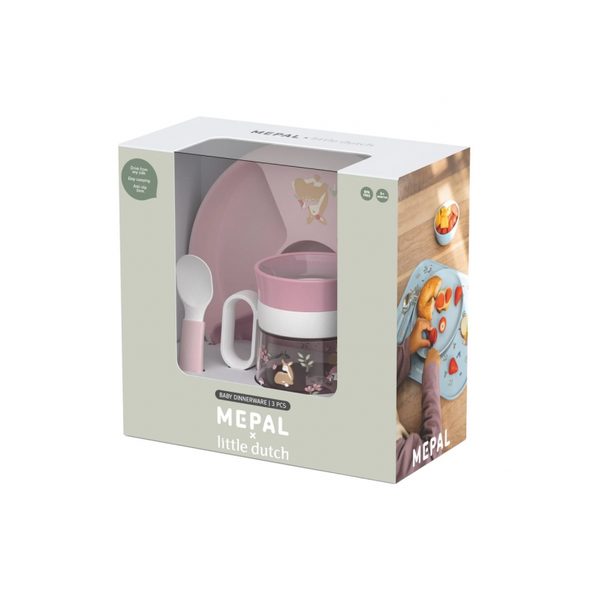 LITTLE DUTCH DĚTSKÁ JÍDELNÍ SADA 3-DÍLNÁ FAIRY GARDEN - VÝHODNÉ SADY - KRMENÍ