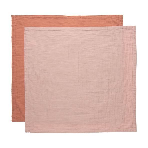 BEBE-JOU MUŠELÍNOVÁ PLENKA 70X70CM 2KS PURE COTTON PINK - LÁTKOVÉ PLENY SKLÁDANÉ - PŘEBALOVÁNÍ