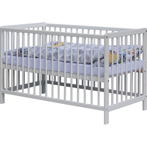 SCARLETT DĚTSKÁ POSTÝLKA S KOMPLETNÍ VÝBAVOU SCARLETT KULÍŠEK 120 X 60 CM - ŠEDÁ - DŘEVĚNÉ POSTÝLKY - SPINKÁNÍ