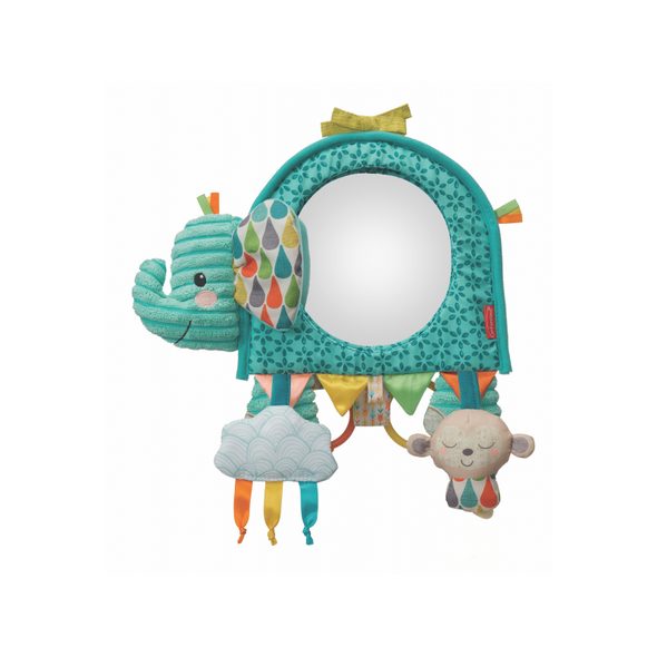 INFANTINO ZÁVĚSNÝ PULTÍK S AKTIVITAMI A ZRCÁTKEM SLON - HRAČKY K ZAVĚŠENÍ - PRO DĚTI