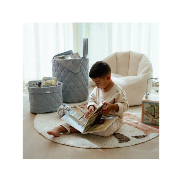 LITTLE DUTCH KOŠÍK TEXTILNÍ OBOUSTRANNÝ VELKÝ PURE DENIM BLUE - DEKORACE A POLIČKY - SPINKÁNÍ