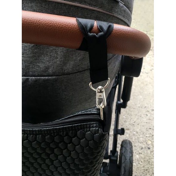 PINKIE ÚCHYTY NA TAŠKU KE KOČÁRKU - PROVLÉKACÍ ČERNÁ - HÁČKY, POPRUHY A KOLÍČKY - KOČÁRKY A PŘÍSLUŠENSTVÍ