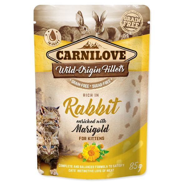 CARNILOVE CAT POUCH RICH IN RABBIT ENRICHED WITH MARIGOLD 85G - KAPSIČKY PRO KOČKY - CHOVATELSKÉ POTŘEBY MALVÍKZOO