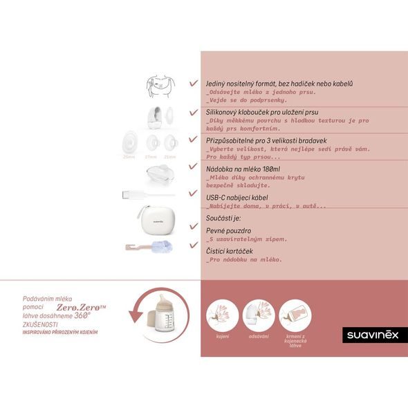 SUAVINEX ODSÁVAČKA MATEŘSKÉHO MLÉKA HANDS - ODSÁVAČKY MATEŘSKÉHO MLÉKA - KRMENÍ