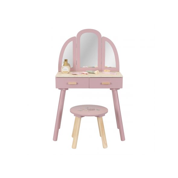 LITTLE DUTCH TOALETNÍ STOLEK S ŽIDLIČKOU DŘEVĚNÝ PINK - LITTLE DUTCH - PRO DĚTI