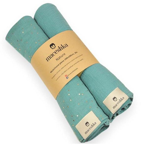 MACESHKA MUŠELÍNOVÁ PLENA NATURE 2KS - ZAVINOVACÍ PLENY / OSUŠKY VELKÉ - PŘEBALOVÁNÍ