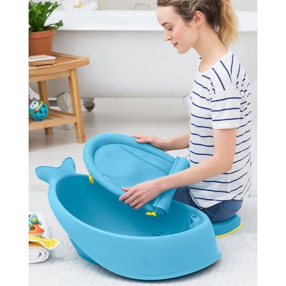 SKIP HOP VANIČKA S ERGONOMICKOU PODLOŽKOU MOBY 3 FÁZOVÁ MODRÁ - VANIČKY PLASTOVÉ - KOUPÁNÍ A ZDRAVÍ