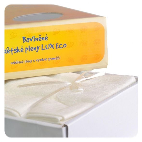 KIKKO XKKO LUX ECO 70X70 VYSOKOGRAMÁŽNÍ BAVLNĚNÉ PLENY NEBĚLENÉ 10KS - LÁTKOVÉ PLENY SKLÁDANÉ - PŘEBALOVÁNÍ