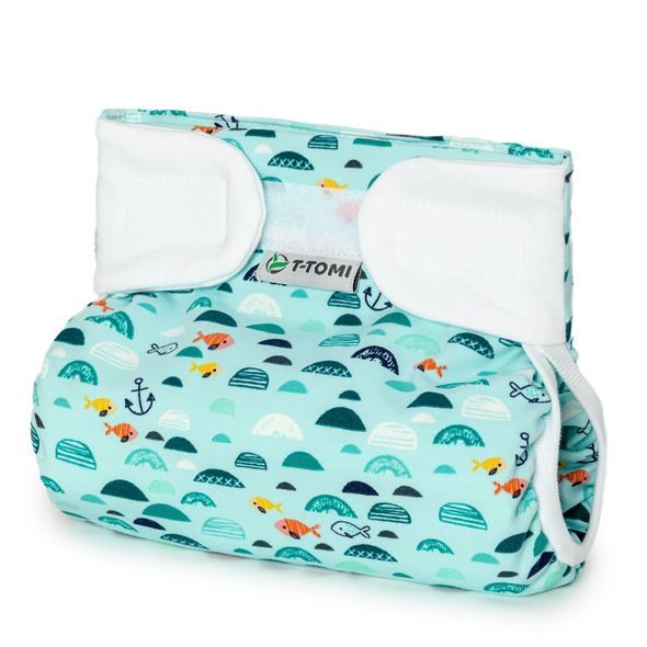 T-TOMI ORTOPEDICKÉ ABDUKČNÍ KALHOTKY - SUCHÝ ZIP GREEN SEA (3-6KG) - PLENKOVÉ KALHOTKY - PŘEBALOVÁNÍ