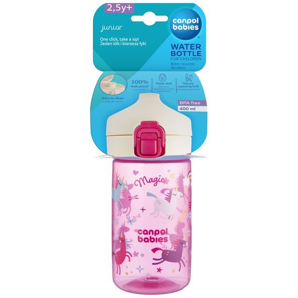 CANPOL BABIES LAHEV PRO DĚTI JUNIOR 400ML RŮŽOVÁ - SPORTOVNÍ LAHVE - KRMENÍ