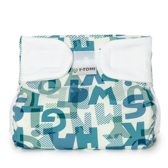 T-TOMI ORTOPEDICKÉ ABDUKČNÍ KALHOTKY - SUCHÝ ZIP GREEN ALPHABET (3-6KG) - PLENKOVÉ KALHOTKY - PŘEBALOVÁNÍ
