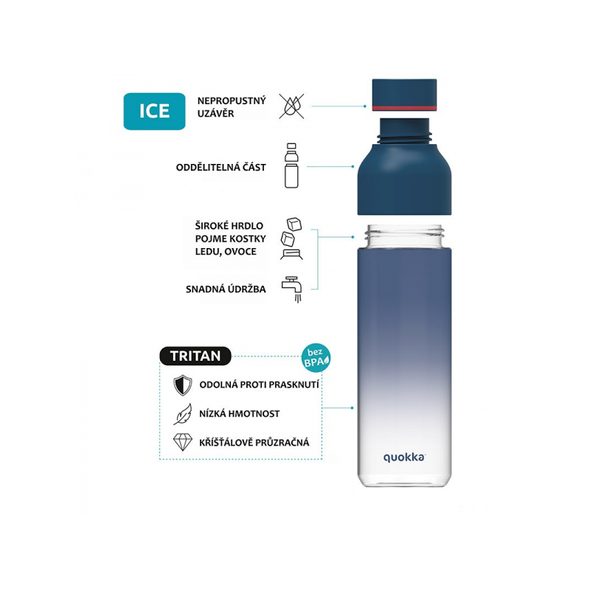 QUOKKA PLASTOVÁ LÁHEV ICE BLOOMS 570 ML - SPORTOVNÍ LAHVE - KRMENÍ