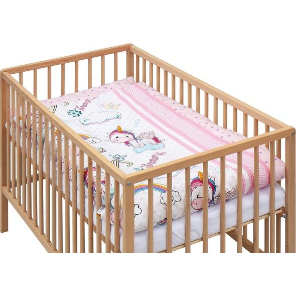 SCARLETT DĚTSKÁ POSTÝLKA S KOMPLETNÍ VÝBAVOU ONIKO 120 X 60 CM - DŘEVĚNÉ POSTÝLKY - SPINKÁNÍ