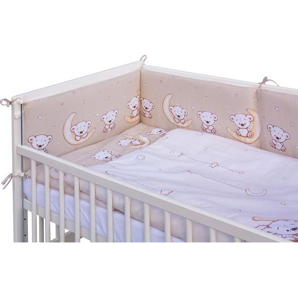 SCARLETT DĚTSKÁ POSTÝLKA S KOMPLETNÍ VÝBAVOU SCARLETT 120 X 60 CM - TORO - BÉŽOVÁ - DŘEVĚNÉ POSTÝLKY - SPINKÁNÍ