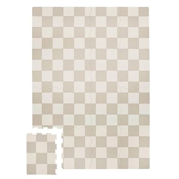 3 SPROUTS PĚNOVÁ HRACÍ PODLOŽKA CHECKERBOARD/BEIGE - HRACÍ PODLOŽKY NA ZEM - SPINKÁNÍ