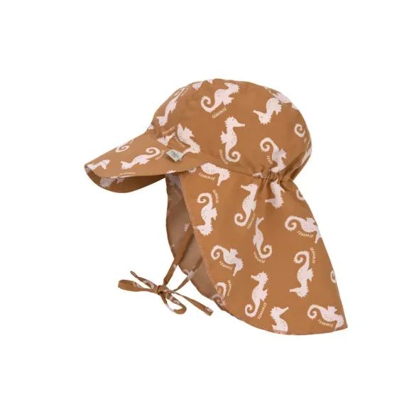 LÄSSIG SPLASH SUN PROTECTION FLAP HAT SEAHORSE CARAMEL 3-6M - ČEPIČKY A KLOBOUČKY - PRO DĚTI