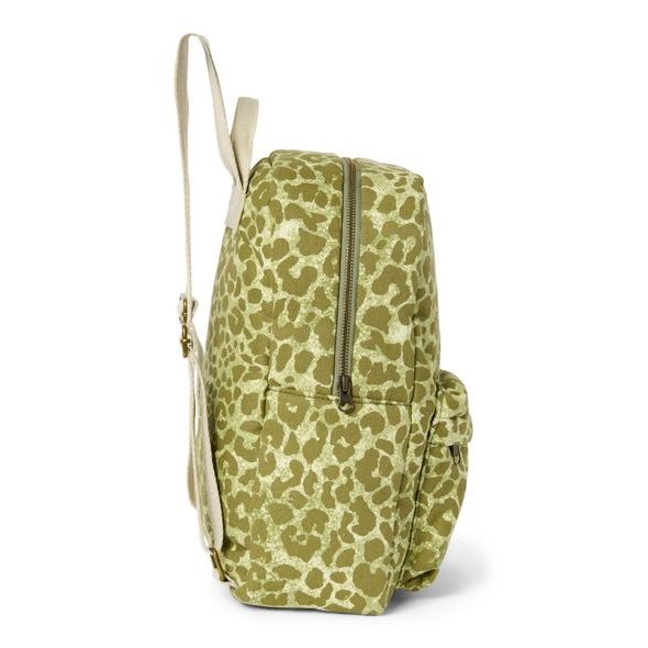 STUDIO NOOS COTTON MIDI BACKPACK BATŮŽEK S PŘEDNÍ KAPSOU GREEN LEOPARD - PRO PŘEDŠKOLÁKY - PRO DĚTI