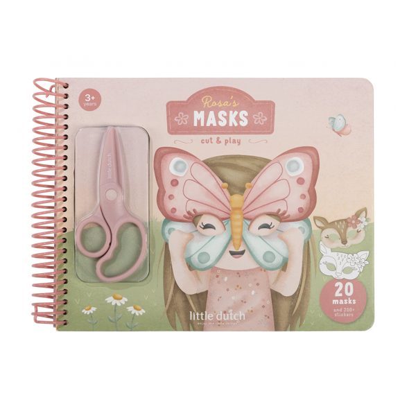 LITTLE DUTCH KNIHA S VYSTŘIHOVACÍMI MASKAMI ROSA - VÝTVARNÉ POMŮCKY A HRAČKY - PRO DĚTI