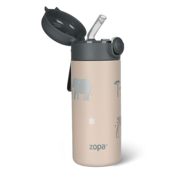 ZOPA TERMOSKA NA TEKUTINY S BRČKEM A SILIKONOVÝM DRŽÁKEM 350 ML - TERMOOBALY A TERMOSKY - KRMENÍ