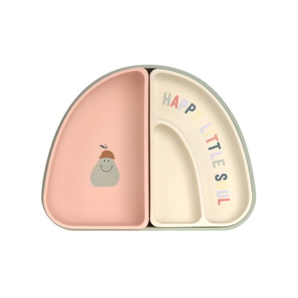 LÄSSIG BABIES DISH SET SILICONE SECTION HAPPY FRUITS CHERRY - MISKY, TALÍŘKY A PODLOŽKY - KRMENÍ