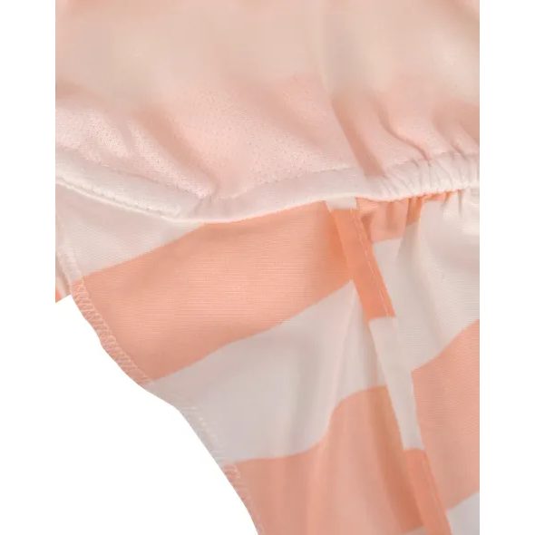 LÄSSIG SPLASH SUN PROTECTION FLAP HAT BLOCK STR.MILKY/PEACH 7-18M - ČEPIČKY A KLOBOUČKY - PRO DĚTI