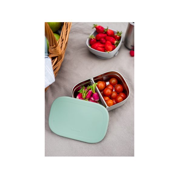 BEABA SVAČINOVÝ BOX NEREZ VELVET GREY / SAGE GREEN - KRABIČKY NA SVAČINU - KRMENÍ