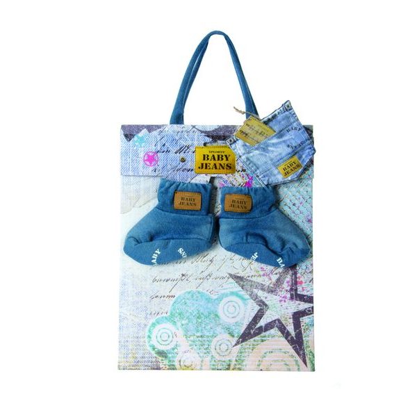 BABY JEANS CAPÁČKY RUČNÍ VÝROBA 0-6M - BOTIČKY - PRO DĚTI