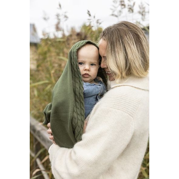 VINTER & BLOOM DEKA JOY ORGANIC OLIVE GREEN - DĚTSKÉ DEKY PRO MIMINKA - SPINKÁNÍ