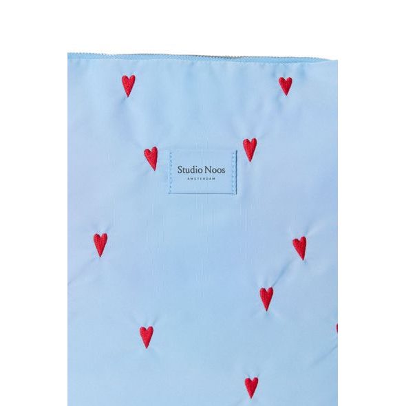 STUDIO NOOS PUFFY DIAPER BAG PŘEBALOVACÍ TAŠKA LIGHT BLUE HEARTS - PŘEBALOVACÍ TAŠKY - KOČÁRKY A PŘÍSLUŠENSTVÍ