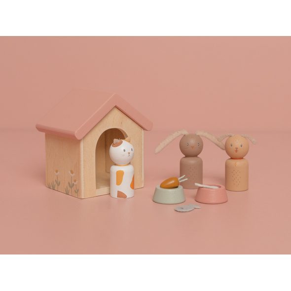 LITTLE DUTCH SADA DOMÁCÍ MAZLÍČCI DO DOMEČKU PRO PANENKY DŘEVĚNÁ - DOPLŇKY PRO PANENKY - PRO DĚTI
