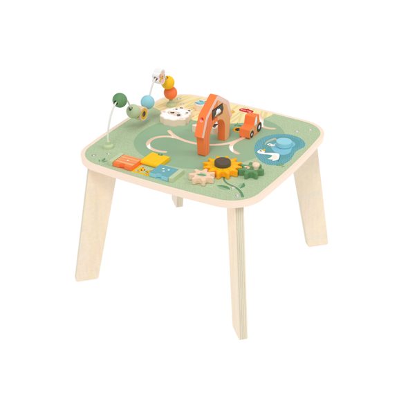 TINY LOVE STOLEK S AKTIVITAMI DŘEVĚNÝ FARMERS FUNDAY - DŘEVĚNÉ HRAČKY - PRO DĚTI