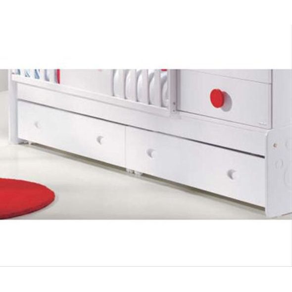ZÁSUVKY 2KS PRO POSTELE CONVERTIBLE WHITE - DŘEVĚNÉ POSTÝLKY - SPINKÁNÍ