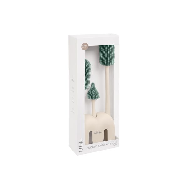 KIKKABOO KARTÁČE NA LÁHVE 3 KS SE STOJANEM PLATINUM SILICONE SAGE - ODKAPÁVAČE - KRMENÍ