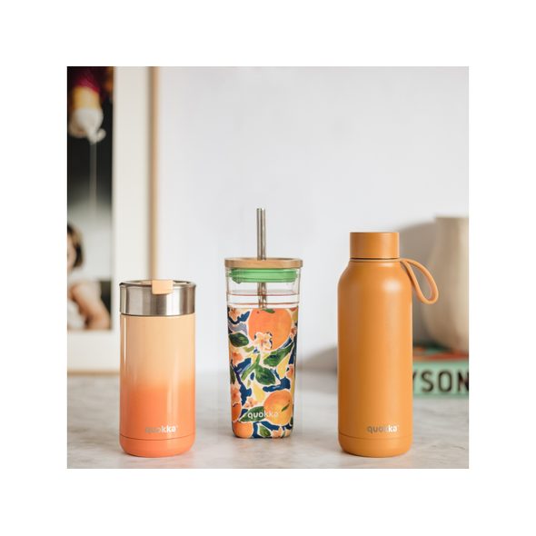 QUOKKA NEREZOVÝ TERMOHRNEK SE SÍTKEM BOOST APRICOT ORANGE 400 ML - TERMOOBALY A TERMOSKY - KRMENÍ