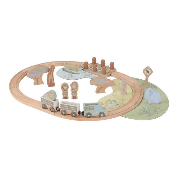 LITTLE DUTCH VLÁČKODRÁHA DŘEVĚNÁ SAFARI FRIENDS - SAFARI FRIENDS - PRO DĚTI