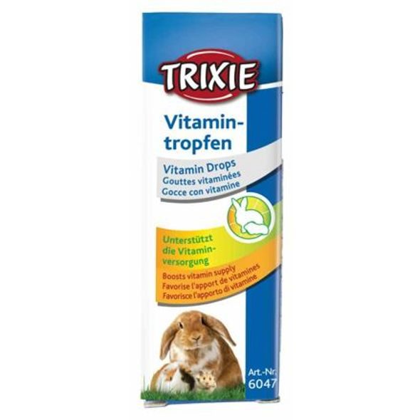 TRIXIE VITAMIN TROPFEN - VITAMÍNOVÉ KAPKY PRO MALÉ HLODAVCE A KRÁLÍKY 15ML - PÉČE O ZVÍŘATA - CHOVATELSKÉ POTŘEBY MALVÍKZOO