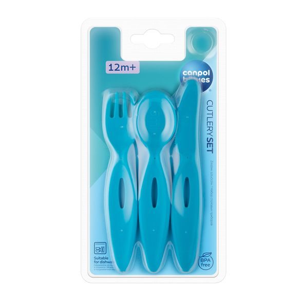 CANPOL BABIES PLASTOVÝ PŘÍBOR 3KS I LOVE MUMMY/DADDY - LŽIČKY A PŘÍBORY - KRMENÍ