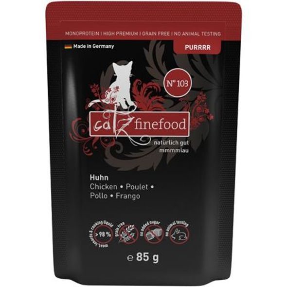 CATZ FINEFOOD KAPSIČKA CF PURR NO.103 - S KUŘECÍM MASEM 85 G - KAPSIČKY PRO KOČKY - CHOVATELSKÉ POTŘEBY MALVÍKZOO