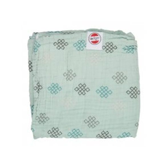 LODGER DREAMER MUSLIN KNOT XANDU SILT GREEN 120 X 120 CM - DETSKÉ DEKY - SPINKÁNÍ