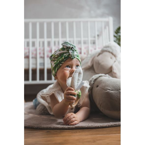 ENIE BABY TURBAN - DĚTSKÁ ČEPICE 3-6M TROPICAL LEAVES - ČEPIČKY A KLOBOUČKY - PRO DĚTI