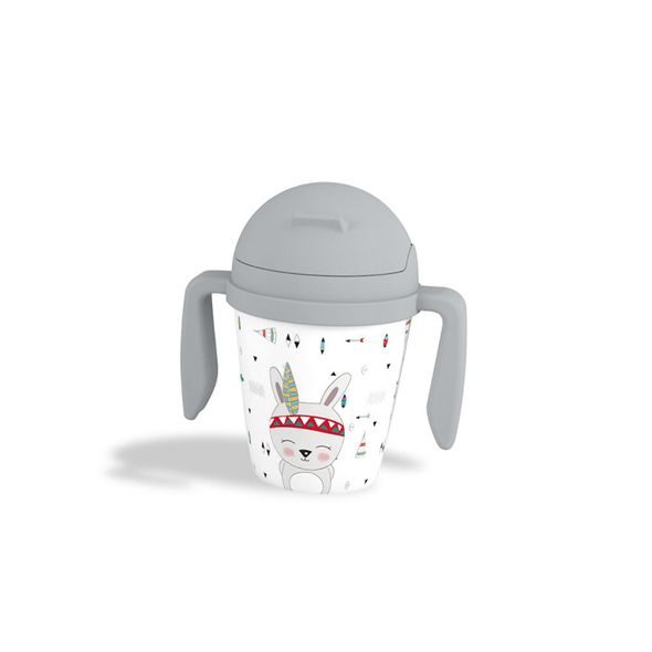 INTERBABY JÍDELNÍ SET INDIÁN +6M - ŠEDÝ - VÝHODNÉ SADY - KRMENÍ