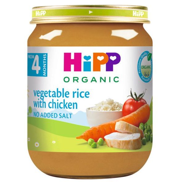 HIPP BIO ZELENINA A RÝŽE S KUŘECÍM MASEM - MASO/ZELENINA - KRMENÍ