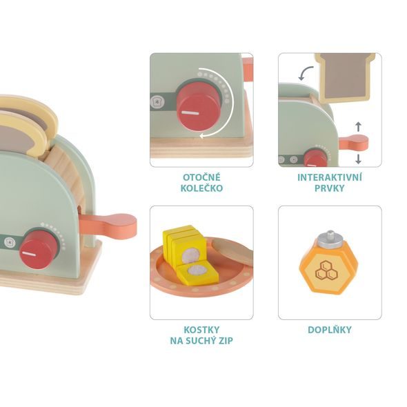 ZOPA DŘEVĚNÝ TOASTER SET - JAKO MAMINKA - PRO DĚTI