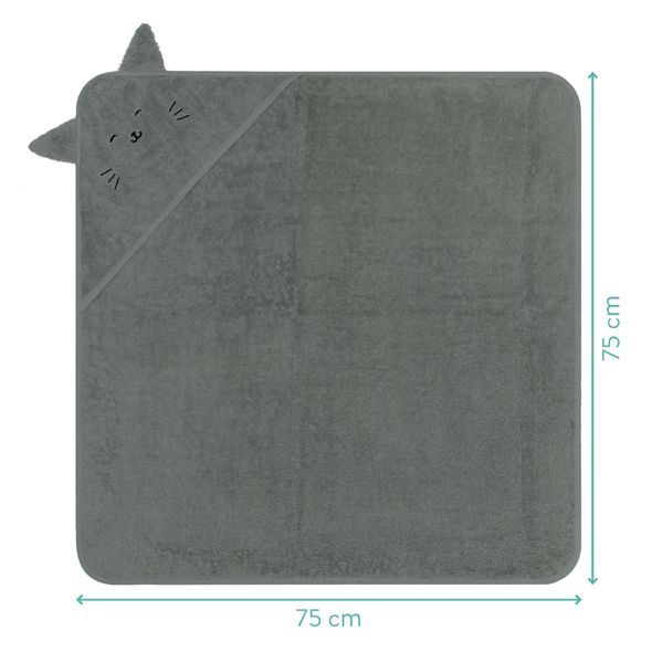 FILLIKID OSUŠKA S KAPUCÍ ANIMAL CAT GREEN 75X75CM - OSUŠKY A DĚTSKÉ ŽUPANY - KOUPÁNÍ A ZDRAVÍ