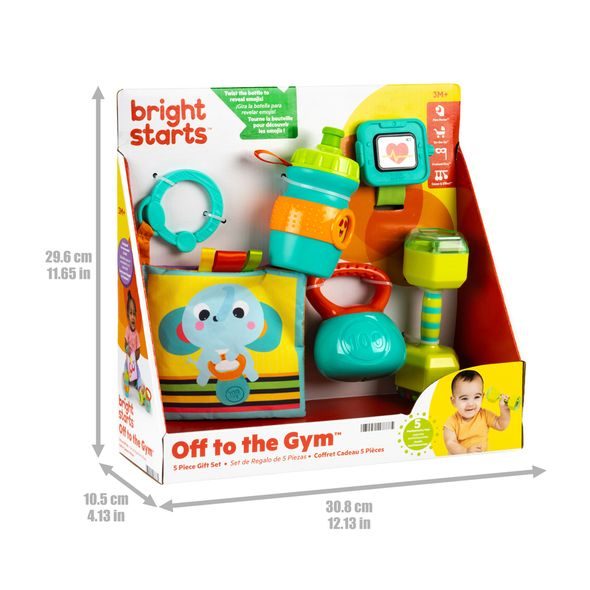 BRIGHT STARTS SADA DÁRKOVÁ PRO ROZVOJ KOORDINACE I SMYSLŮ OFF TO THE GYM™, 3M+ - SENZORICKÉ HRAČKY - PRO DĚTI