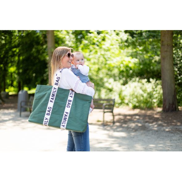 CHILDHOME CESTOVNÍ TAŠKA FAMILY BAG CANVAS GREEN - CESTOVNÍ TAŠKY NA KOČÁREK - KOČÁRKY A PŘÍSLUŠENSTVÍ